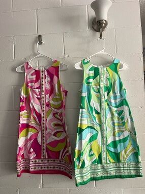 Sleeveless Swirl Print Midi Dress - Pink & Green